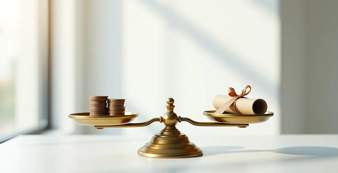 Balance symbolique comparant ASPA et minimum contributif